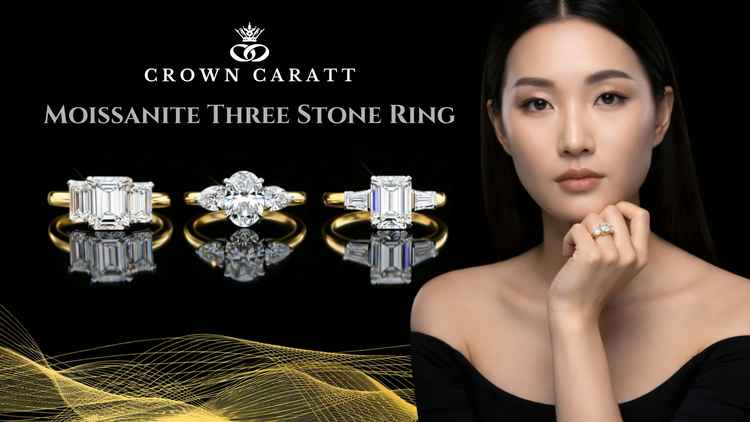 Moissanite Three Stone Ring