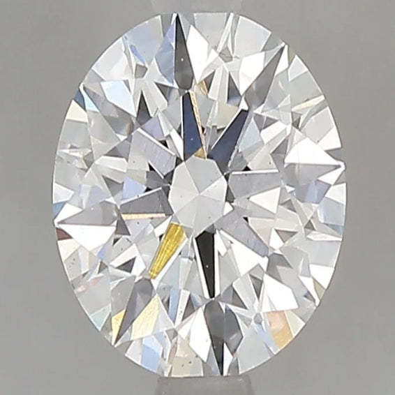 Round cut diamond on a gray background