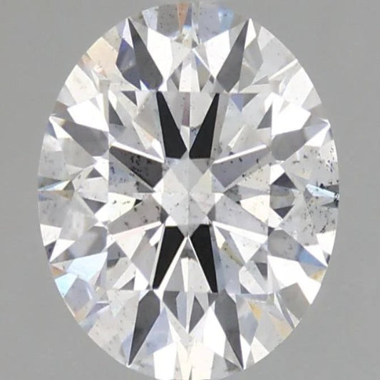 Close-up of a round diamond on a gray background