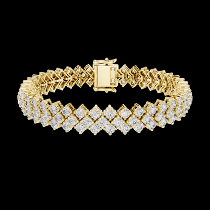 Gold bracelet with diamond accents on a white background