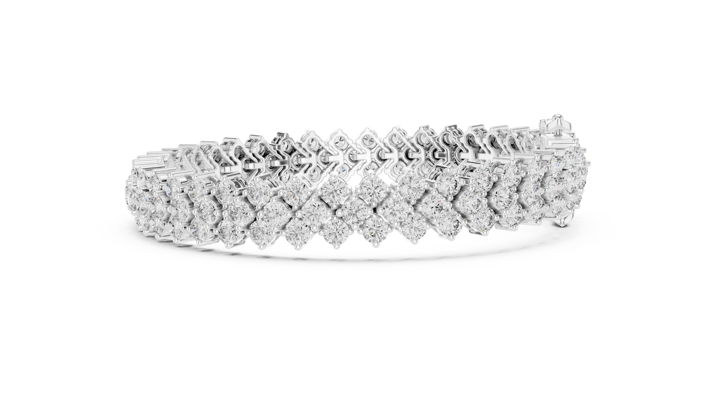 Diamond bracelet on a white background