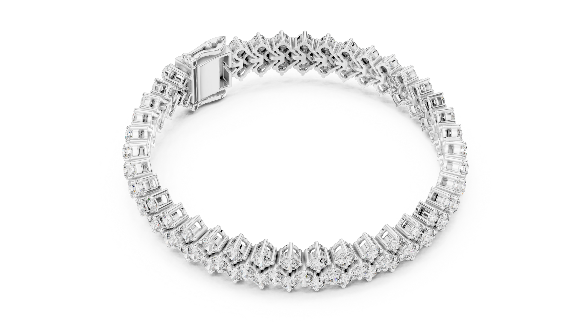 Diamond bracelet on a white background