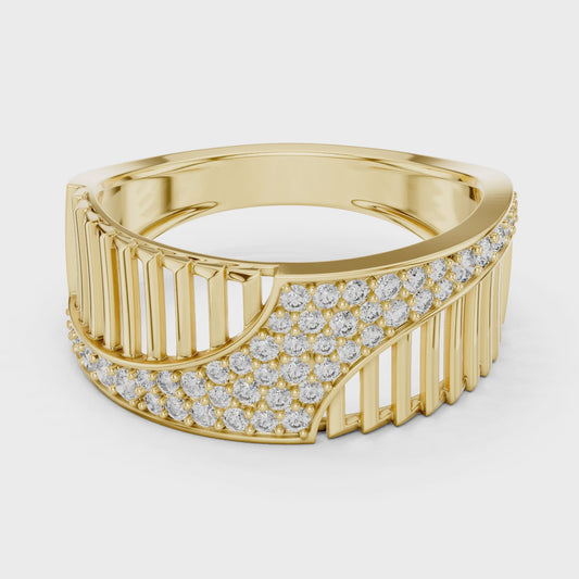 0.408 CT Modern Wave Pavé Lab Grown Diamond Band Ring