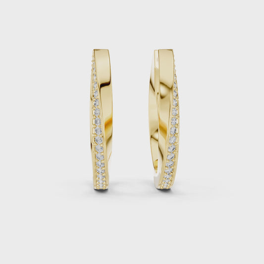 0.380 CT Round Cluster Lab Grown Diamond Hoop Earrings