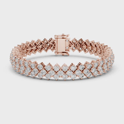 6.0 CT Lab Grown Diamond Tennis Bracelet with Geometric Link Design