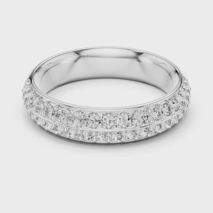 0.540 CT Double Row Pavé Lab Grown Diamond Band Ring