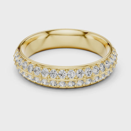 0.540 CT Double Row Pavé Lab Grown Diamond Band Ring