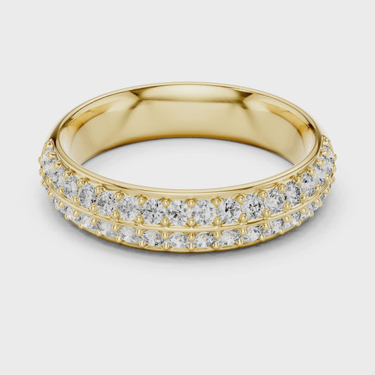 0.540 CT Double Row Pavé Lab Grown Diamond Band Ring