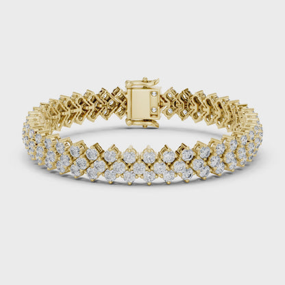 6.0 CT Lab Grown Diamond Tennis Bracelet with Geometric Link Design