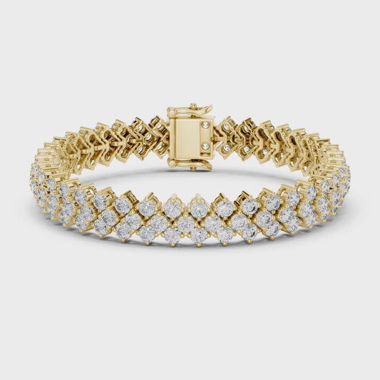 6.0 CT Lab Grown Diamond Tennis Bracelet with Geometric Link Design
