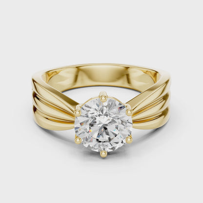 1.25 CT Classic Round Solitaire Lab Grown Diamond Engagement Ring