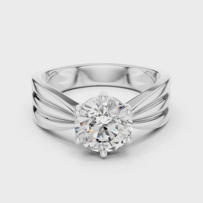 1.25 CT Classic Round Solitaire Lab Grown Diamond Engagement Ring