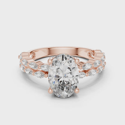 2.72 CT Oval Cut Braided Band Lab Grown Diamond Proposal Ring