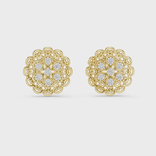 0.126 CT Infinity Curve Lab Grown Diamond Stud Earrings