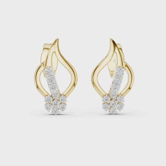 0.20 CT Modern Abstract Round Lab Grown Diamond Stud Earrings