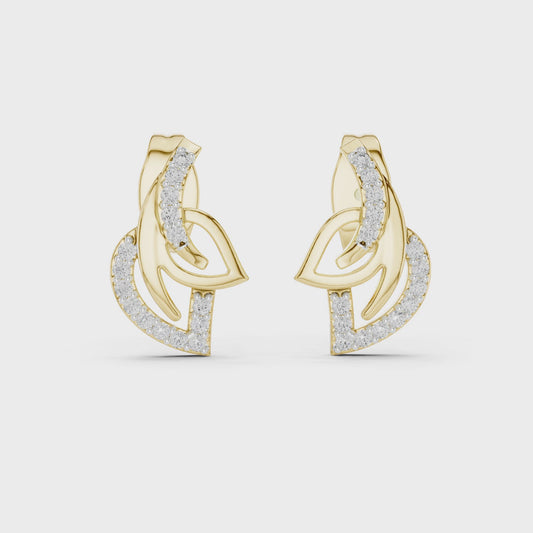 0.12 CT Abstract Swirl Lab Grown Diamond Stud Earrings