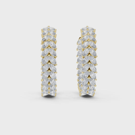 Marquise Cascade Lab Grown Diamond Hoop Earrings